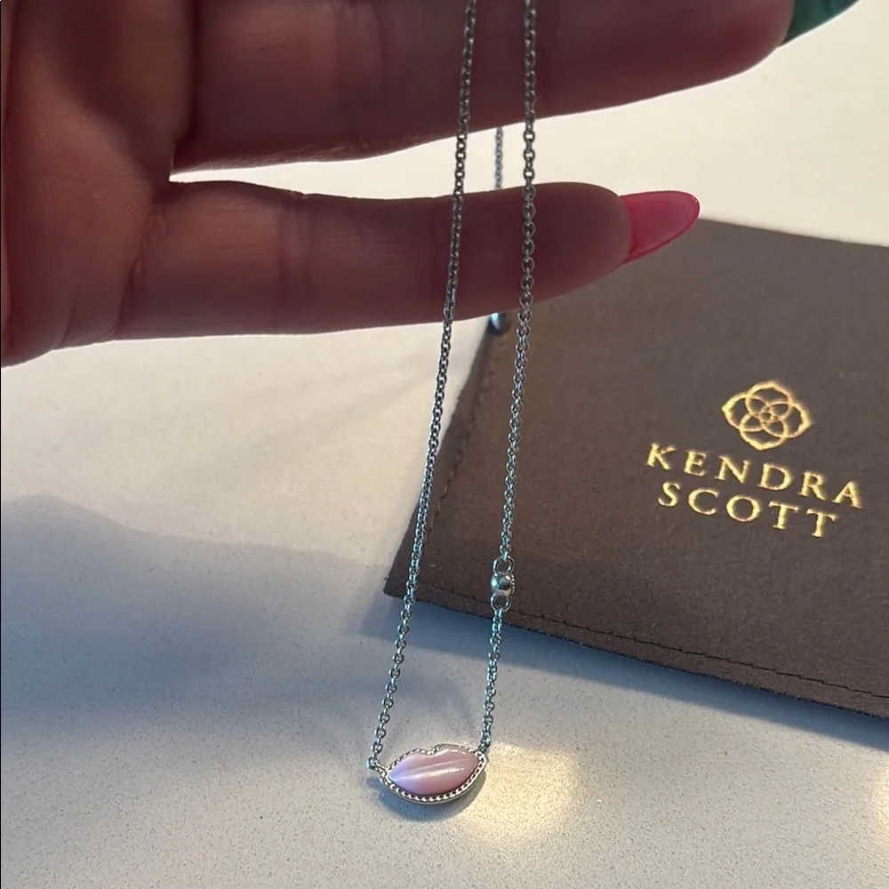 Kendra Scott Silver Pink Quartz Necklace - Picture 3 of 3